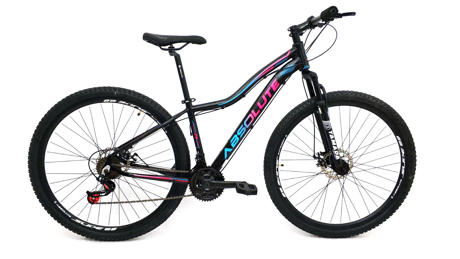 Bicicleta Absolute Hera Aro 29 Quadro 17 Alumínio Preto/Pink/Azul 24V .